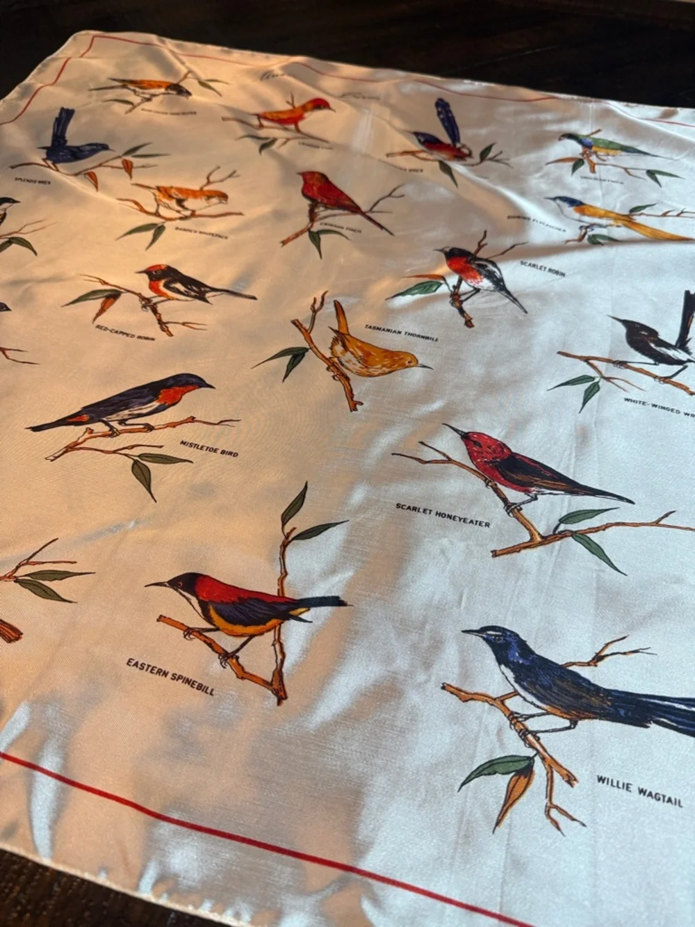 Vintage Heil Australian Birds‎ Scarf Novelty Print Japan